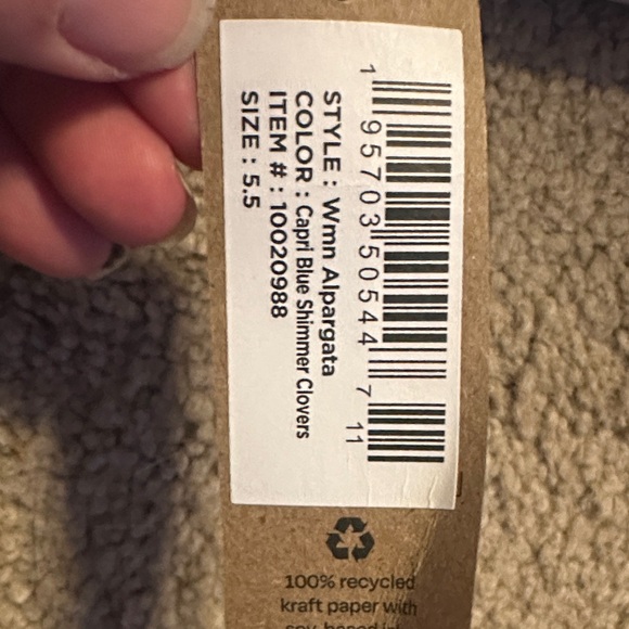 TOMS Navy Slip-Ons with Green and Gold Floral Accents - Picture 2 of 6